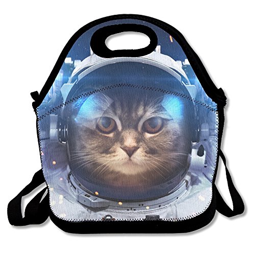Beautiful Cat In Outer Space Lunch Box Tote Bag Cool
