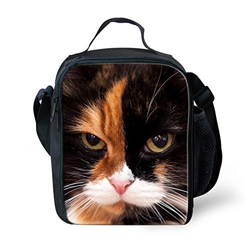 CHAQLIN Black Cat Lunchbox Totes Bag Insulated Lunch Bag with Water Bottle Holder