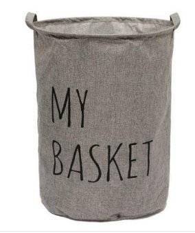 Artextile Round Laundry Hamper with Handle Cotton Linen Home Storage Container Dirty Cloth Kid Toys Laundry Basket Office Desktop Organizer Box16 X 20 Inch Gray