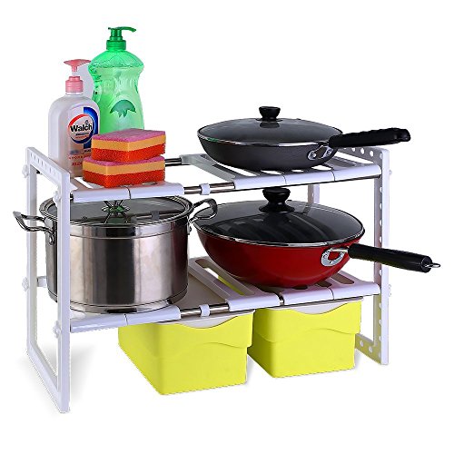 Seana 2-Tier Adjustable kitchen Cabinet Shelf Organizer Free Expansion