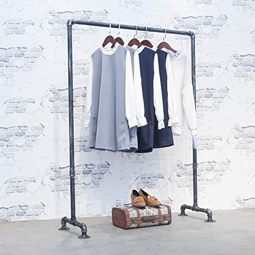 MBQQ Industrial Pipe Clothing RackVintage Commercial Grade Pipe Clothes RacksRolling Rack for Hanging Clothes Retail DisplayHeavy Duty Steampunk Iron Garment Racks