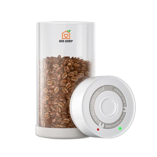 Jar Jump 135 L Coffee  Food Electric Vacuum Canister  Onetouch Vacuum Activation  Airtight Sealed Coffee Storage Container with Intelligent Leak Prevention System  Builtin Expiration Tracker
