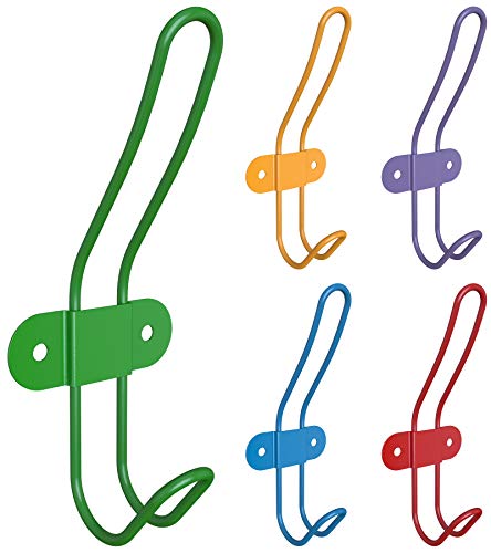 Tibres  Kids Wall Coat Hooks for Girls and Boys for Jackets Clothes Backpacks Robes and Towels  Children Colorful Wall Mounted Hanger Hooks Rack for Use in Nursery Bedroom and Bathroom  Set of 5