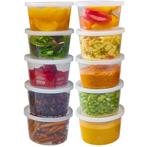 DuraHome  Deli Containers with Lids Leakproof  40 Pack BPAFree Plastic Microwaveable Clear Food Storage Container Premium HeavyDuty Quality Freezer  Dishwasher Safe (16 oz)