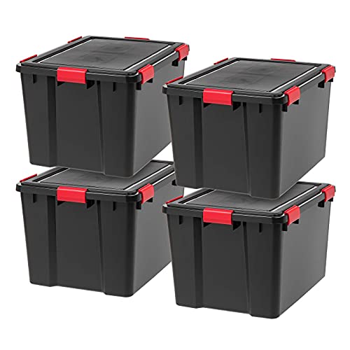 IRIS UCBLDD WEATHERTIGHT Storage Box 74 Quart Black 4 Pack Model588781