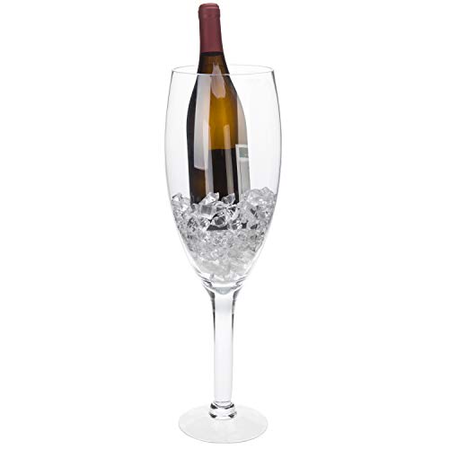 MyGift 20 Inch Oversized Wine Glass Vase Decorative Novelty Wine Glass Cork Holder Decor