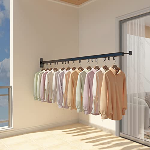 BOQORAD Wall Mounted Clothes Hanger SpaceSaver，Retractable Garment Laundry Drying Rack，Collapsible Clothes Dry Racks for Balcony Mudroom Bedroom