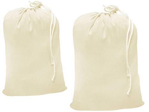 Heavy duty cotton canvas Laundry Bag set of 2 bag Natural color24x36  This is draw strings Laundry bag  durableLong term solutions for laundry carring needs offered by Linen Clubs