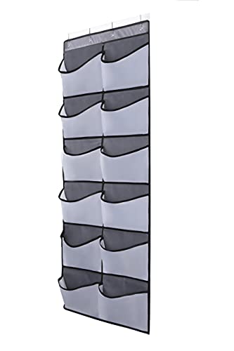 Over The Door Shoe Organizer 12 Extra Large Mesh Breathable Pockets Hanging Shoe holderCloset Organizers and Storage HangingOver The Door Shoe Boots Rack with 4 Hooks