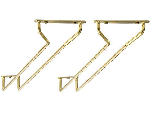 Great Credentials Set of 210Inch Long Wine Glass Rack Wire Hanging Rack Wine Glass Hanging Rack Wire Wine Glass Hanger Rack Stemware Rack Under Cabinet Brass Finish