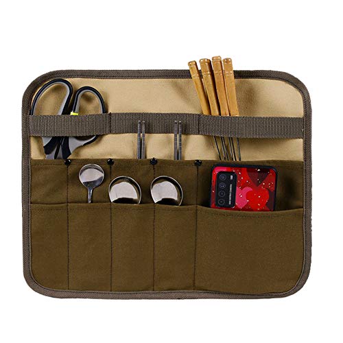 Camping Tableware Storage Bag BBQ Cutlery Pouch Organizer Picnic Tool Bag for Cookware Outdoor Travel