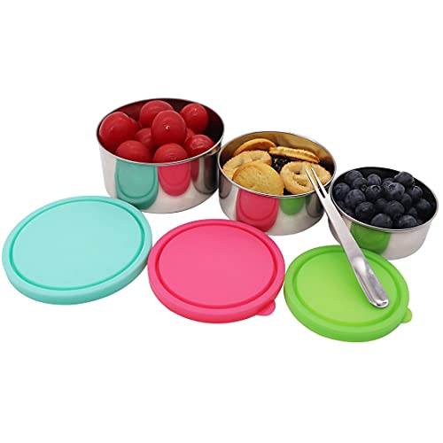 Ksooly 188 Stainless Steel Food Storage Containers with Leakproof Lids  Metal Snack Containers (5oz 8oz 16oz) Set of 3  Easy to Open Durable for Snacks Lunches Sauces