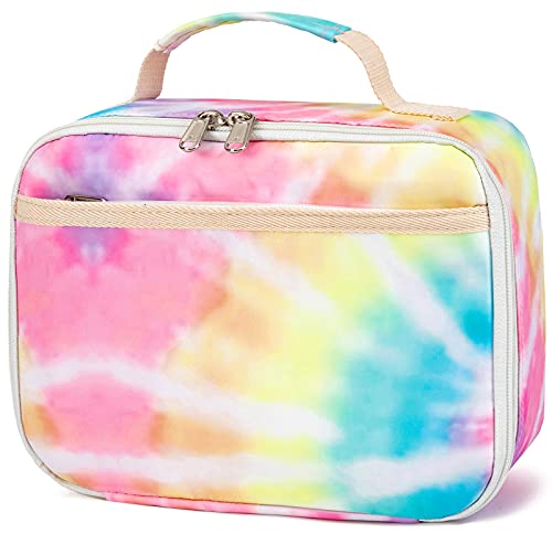 Kids Lunch Box Girls Boys Insulated Lunch Cooler Bag Reusable Lunch Tote Kit for School Travel (094 Tie Dye)