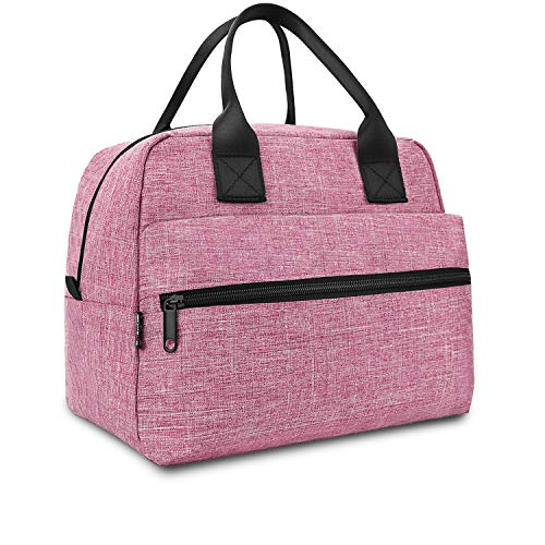 Lunch Bag for Men  Women Insulated Lunch Bags Large Box for Work Adult Reusable Lunch boxes Cooler Tote (Pink)