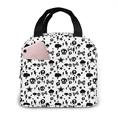 Cartoon Skull Lunch Bag Insulated Lunch Box for Girls Boys Reusable Therma Keep Food Cold Hot for Teen Moms Choice
