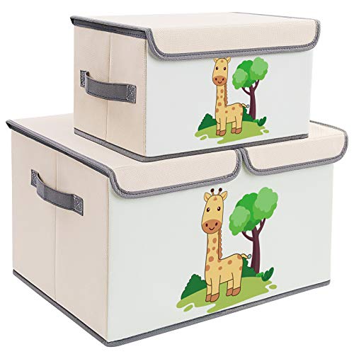 DIMJ Toy Chest with Lids Kids Toy Bin 2 Packs Toy Storage Organizer for Boys Girls Nursery Playroom Closet Living Room
