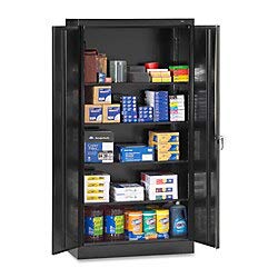 Tennsco 7218 24 Gauge Steel Standard Welded Storage Cabinet 4 Shelves 150 lbs Capacity per Shelf 36 Width x 72 Height x 18 Depth Black