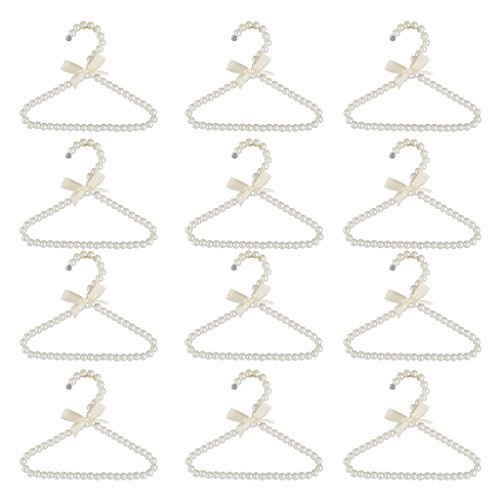 Baoblaze 12Pcs Hanger Hanging for Kids Clothes Children Space Save Plastic Pearl Baby (White)