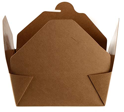 25 PACK Take Out Food Containers 45 oz Kraft Brown Paper Take Out Boxes Microwaveable Leak and Grease Resistant Food Containers  To Go Containers for Restaurant Catering Food Truck  Recyclable Lunch Box 8 by EcoQuality