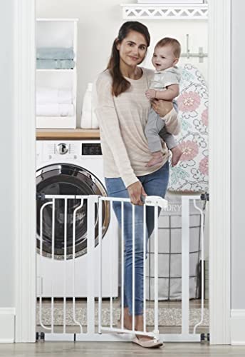 Regalo Easy Step 385Inch Extra Wide Walk Thru Baby Gate Includes 6Inch Extension Kit 4 Pack Pressure Mount Kit 4 Pack Wall Cups and Mounting Kit