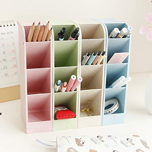 Desk Pen Pencil Organizers for Office Supply Makeup Stationery Marker Pen Pencil Brush Craft Storage Container Holder Tray Organizer for Kids Teens Girls Adults 4PCS