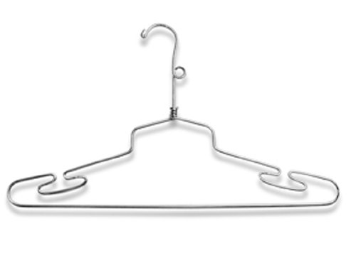 Only Hangers Metal 16 Lingerie Salesman Chrome Hangers w Security loop Lot Of 50